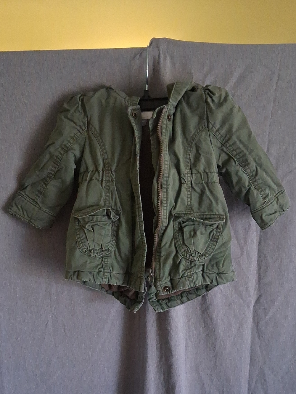 Old Navy Kids Olive Green Hooded Anorak Jacket